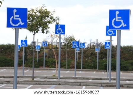 Accessibility parking. Handicapped parking. Wheelchair symbol.