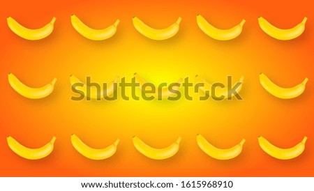 Abstract picture of bananas on a yellow-red gradient background.