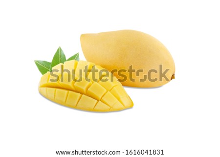 Ripe mango isolated on white background.With clipping path.