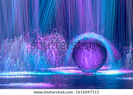 defocus bright light stripes and glass ball abstract background image