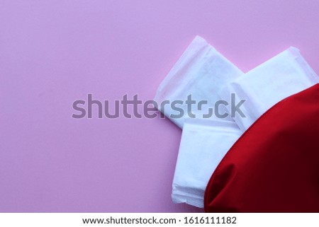 Women's hygiene, sanitary pads menstruation in cosmetics