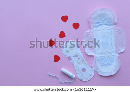 Women's hygiene, sanitary pads menstruation in cosmetics concept menstruation