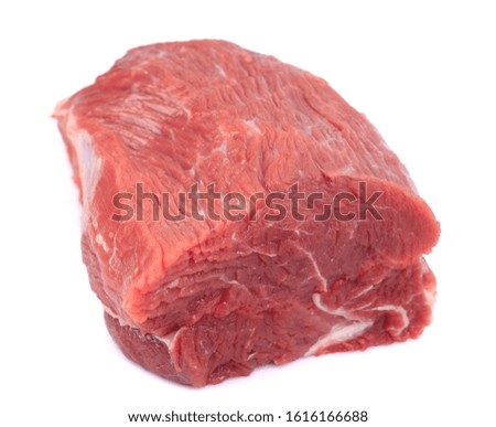 Fresh New York Steak beef meat cut    isolated  on a white background