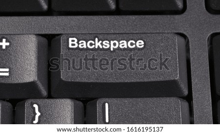 Close up of keyboard of a modern laptop or computer, Top view, Space for text.