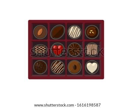 This is a simple vector illustration of chocolate assortment.