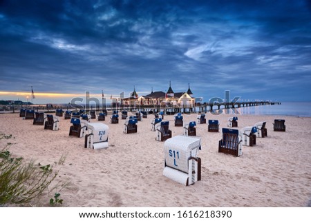 pier Ahlbeck on island of Usedom in Baltic Sea Royalty-Free Stock Photo #1616218390
