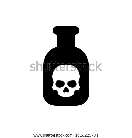Poison bottle  icon. Venom bottle with skull and crossbones vector icon. pesticides symbol flat illustration.