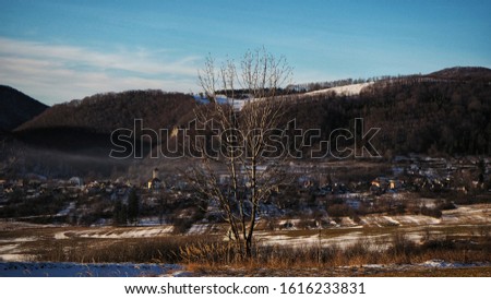 Winter scenery of village in Slovakia.