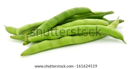 green beans on white background Royalty-Free Stock Photo #161624519