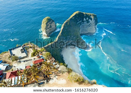 Aerial from Kling King beach on Nusa Penida Bali Indonesia