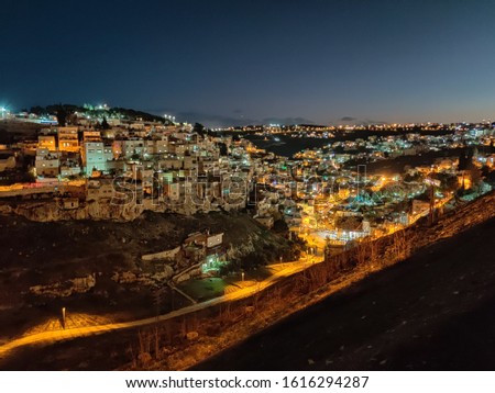 Jerusalem night view from Gallicantu hill