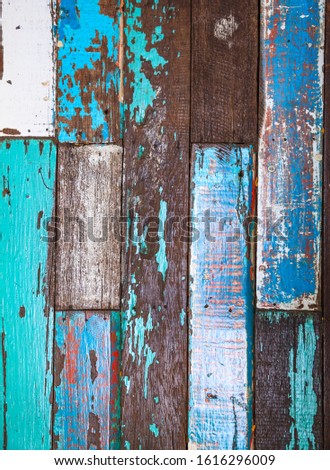vintage rough painted textured fence wall or floor wooden panel board background. Interior decoration, architectural house home material design concept used in construction and architecture industry