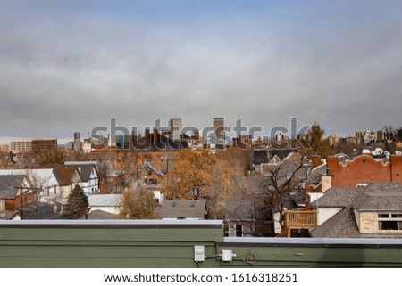 Rooftop view of Denver near downtown