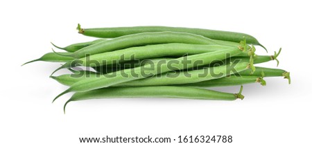 Fresh green beans isolated on a white background. Royalty-Free Stock Photo #1616324788