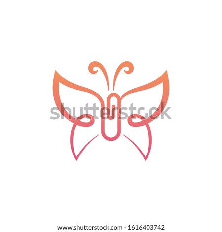 butterfly logo design pin clip animal flying template