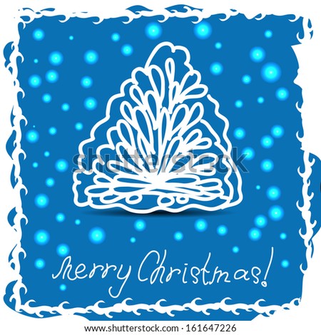 winter card with christmas tree. Eps 10 vector illustration