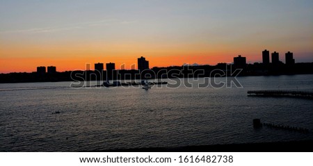 new York City skyline sunset