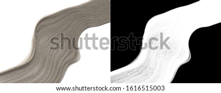 Platinum Blonde Straight Hair Isolated Texture - Silver Long Lock with Alpha Mask - Ringlet 3d Model Rendering Background Illustration 
