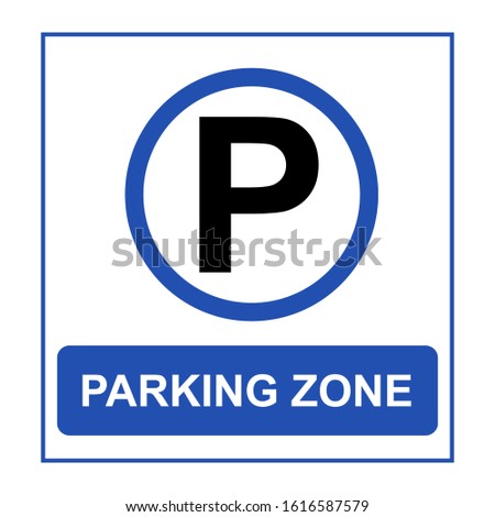 Vector sign of a parking sign on a white background.