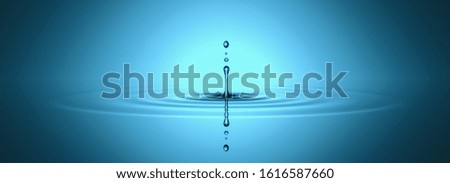 water drop splash in ocean of water,  concept of wellness and beauty products, banner size Royalty-Free Stock Photo #1616587660