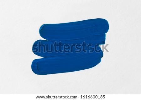 Smears of oil paint. Color of the year 2020 - Classic Blue. Color trend palette.