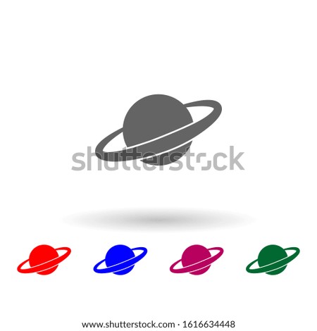 Saturn multi color icon. Simple glyph, flat vector of web icons for ui and ux, website or mobile application