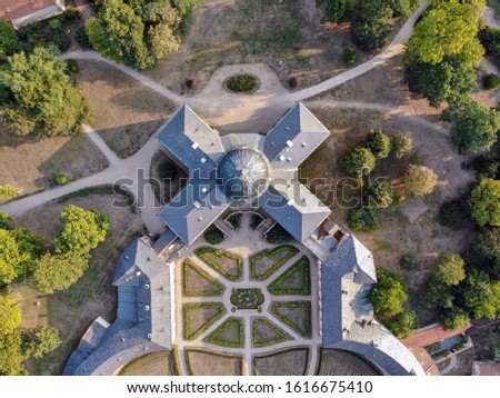 Drone footage of Veltrusy castle