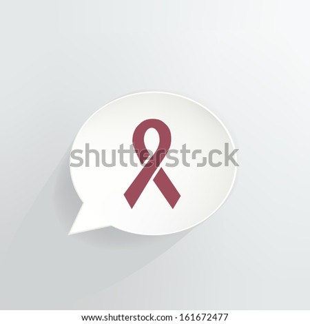 Aids Red Ribbon Speech Bubble