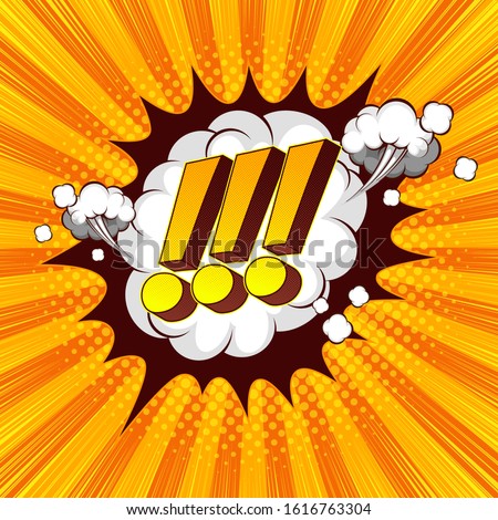Exclamation Mark Warning Sign Comic Style, cover template abstract background, speech bubbles, vector illustration, EPS10.
