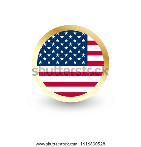 United states of America Flag Vector Round Icon, can be used for independence or other events