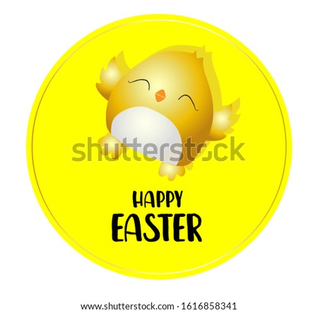 Easter day poster or banner template with colorful Chicken on a bright yellow background .. Vector illustration EPS10