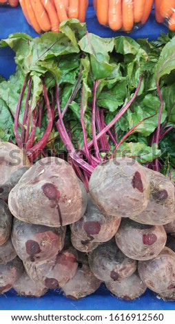 natural organic green leafy beetroot