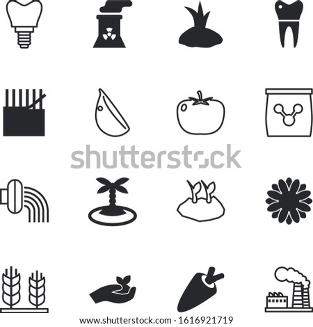 plant vector icon set such as: palm, industry, blue, label, spice, chemical, king, machine, tool, eco, fake, production, web, present, vacancy, condiment, wash, fuel, molar, paradise, fabric, exotic