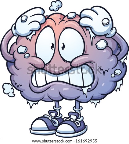 Brain freeze clip art. Vector cartoon illustration with simple gradients. All in a single layer.