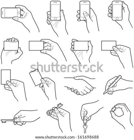 Hands collection - vector illustration 