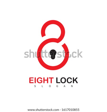 Lock silhouette vector icon on white background eight