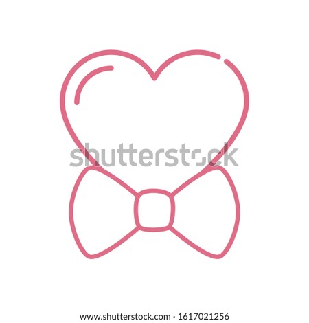Heart with bowtie design of love passion romantic valentines day wedding decoration and marriage theme Vector illustration