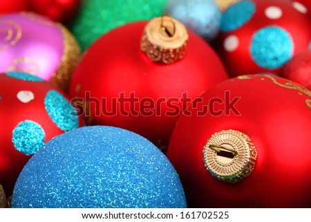 Lots of colorful christmas decoration