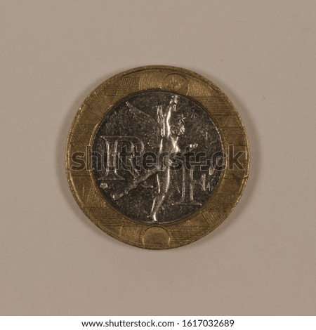 Reverse side of a former French 10 Franc coin