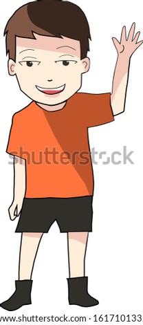 Little Boy Cartoon Character Vector Art