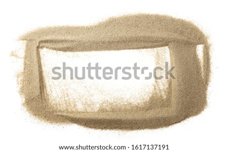 Desert, sand dune pile, isolated on white background and texture, top view