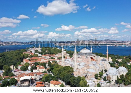 Drone Picture of Istanbul Panorama from above.
