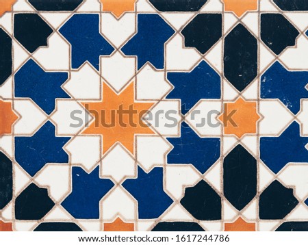 Spanish tiles decoration, close up
