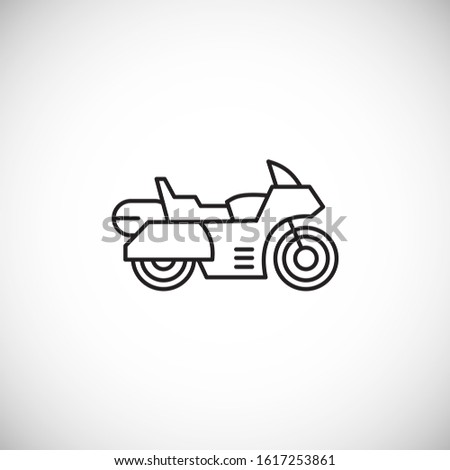 Motorcycle icon outline on background for graphic and web design. Creative illustration concept symbol for web or mobile app.