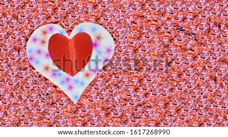 Valentine heart on a red background