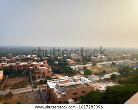 Landscape view of Jodhpur city,a popular city for locals and tourist. Focus on house.