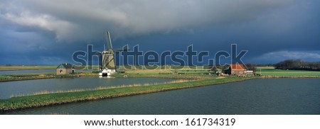 thunderclouds, coastal landscape, netherland, texel