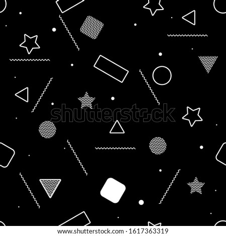 Modern abstract black background with geometric shapes. Black flat style