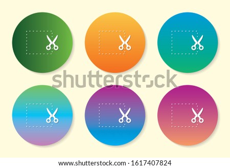 Cut six color gradient icon design.