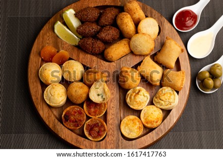 Party savory pictures. with cheese, bacon. salty fritters